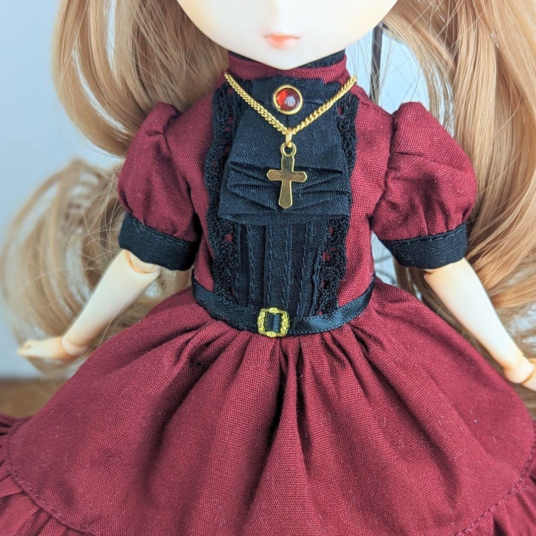 再1145※ハルモニアブルームアウトフィット※ワインレッドのクラシカルワンピース