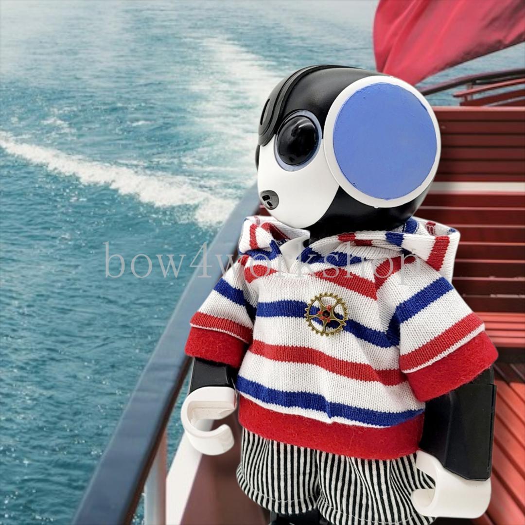 RoBoHoN ロボホンの服ハンドメイド　トリコロールパーカー＆パンツセット