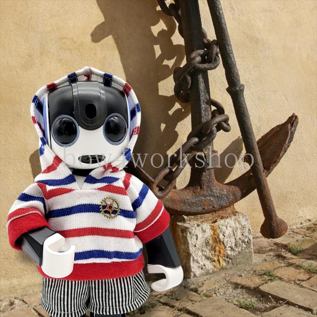 RoBoHoN ロボホンの服ハンドメイド　トリコロールパーカー＆パンツセット