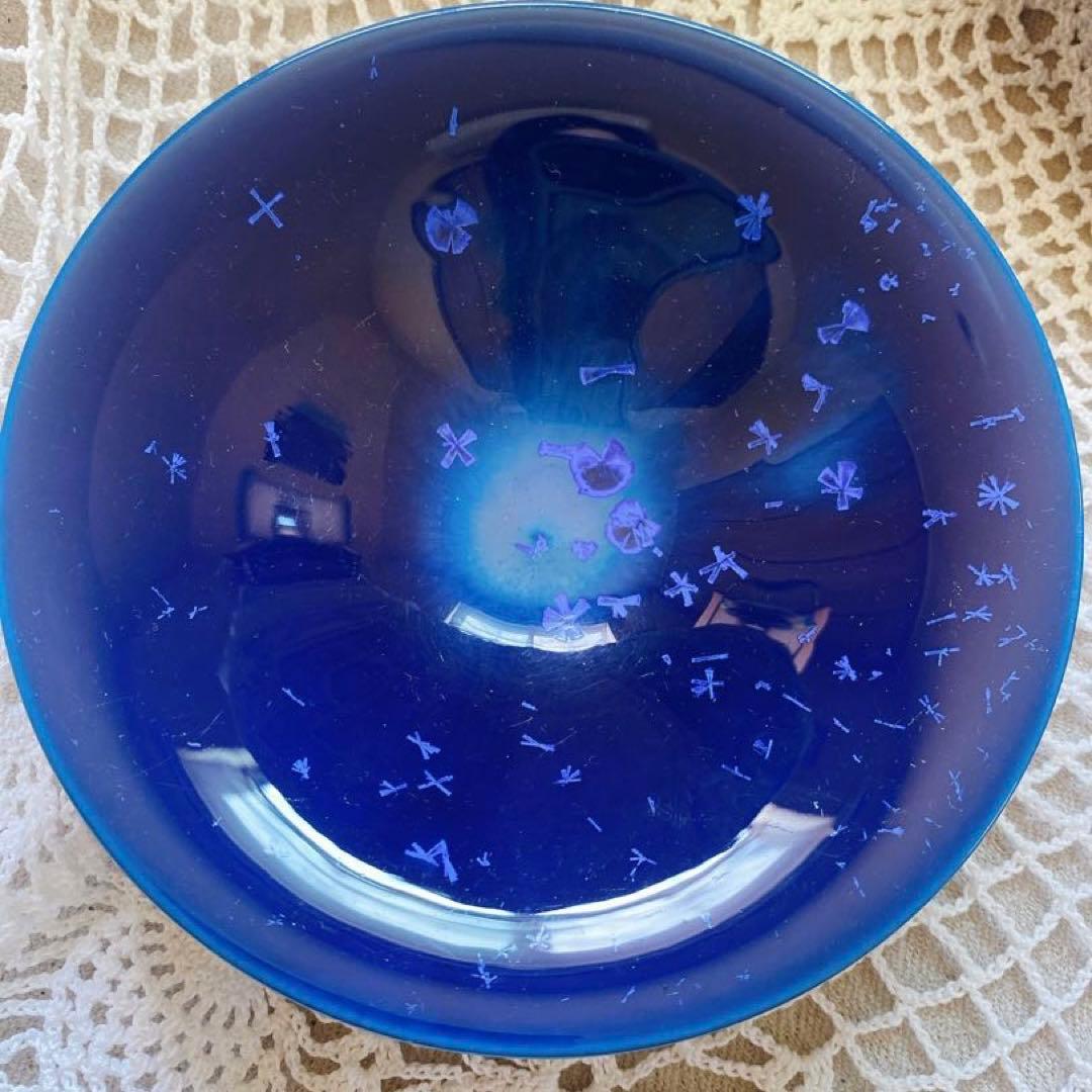 油滴天目　瑠璃色　器　青泉　皿　４客