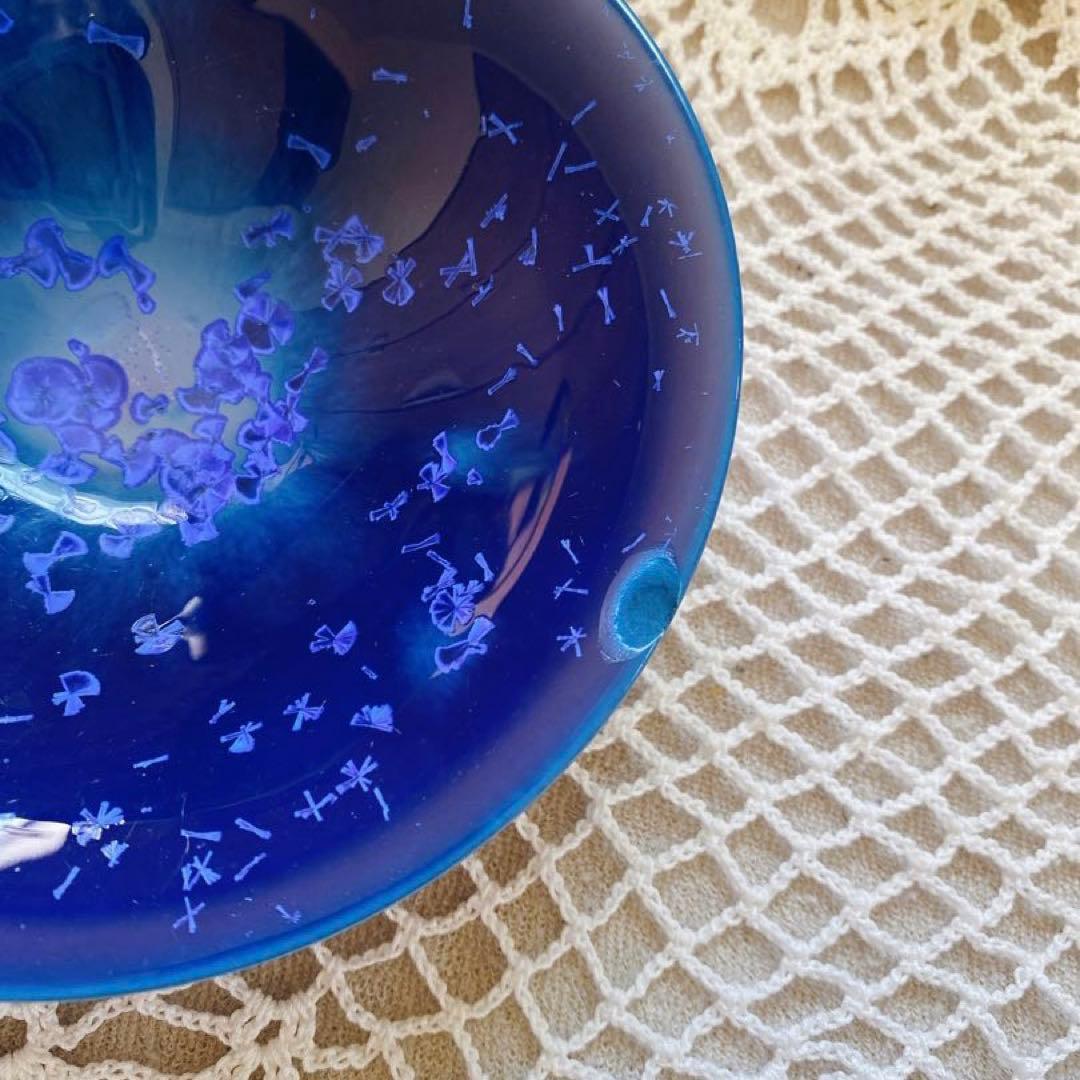 油滴天目　瑠璃色　器　青泉　皿　４客