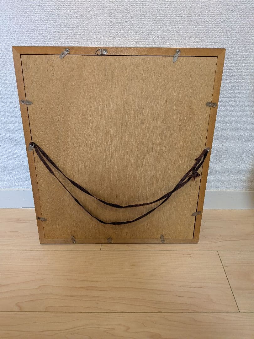 黒いネクタイの女 絵画 　複写　金色フレーム