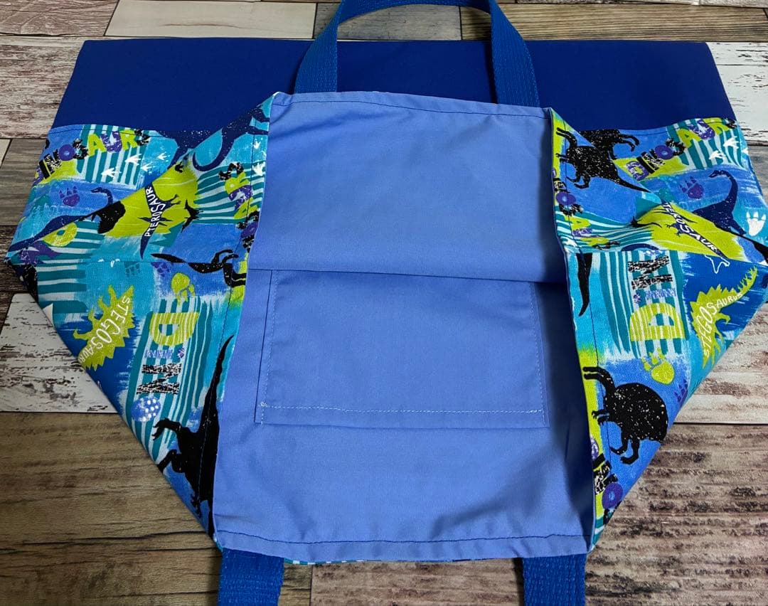 恐竜　ハンドメイド　レッスンバッグ　男の子　入学　入園　セット　上原　体操着