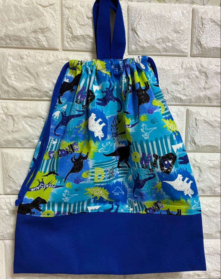 恐竜　ハンドメイド　レッスンバッグ　男の子　入学　入園　セット　上原　体操着