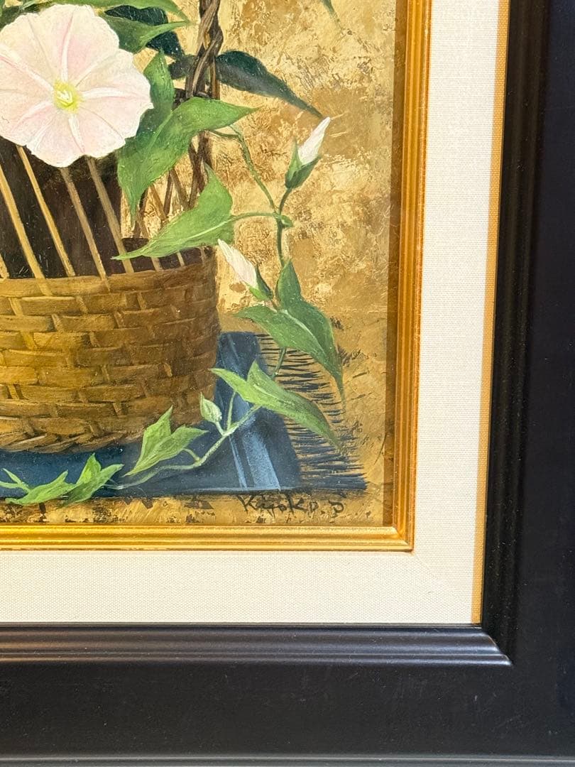 リアリズム　清野清子　【昼顔】　肉筆油彩画