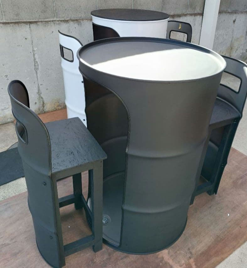 受注生産！ドラム缶remakeテーブル＆チェア‼️ブラック