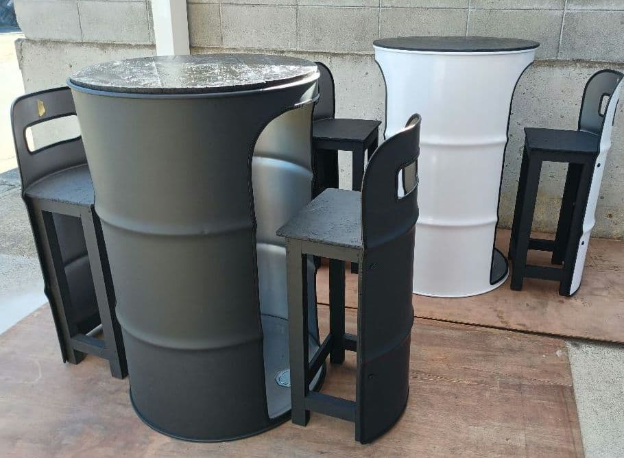 受注生産！ドラム缶remakeテーブル＆チェア‼️ブラック