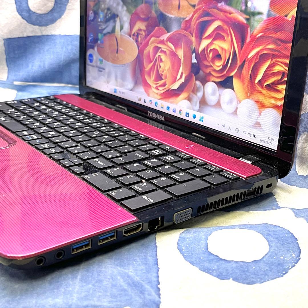 サクサク快適SSD☆i5☆ピンクノートパソコン♪カメラ付&ブルーレイ！Win11