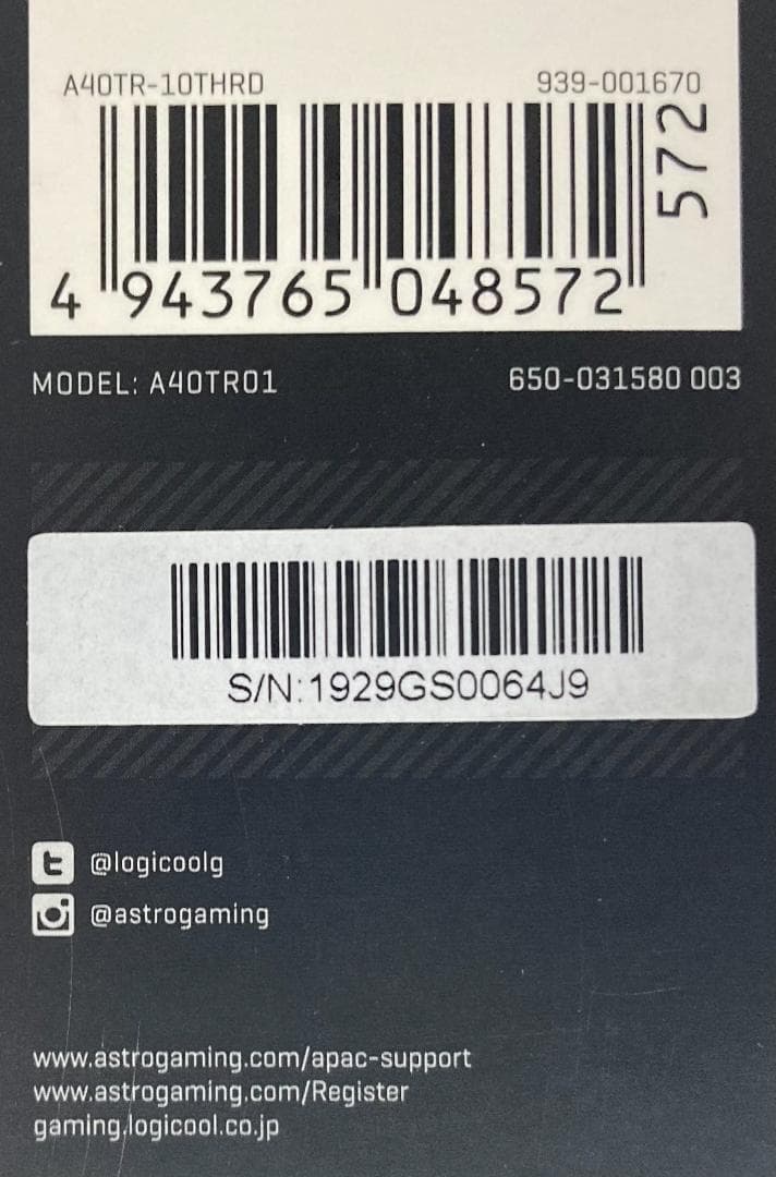 【美品】ASTRO A40TR 10周年記念版 ヘッドセット 国内正規品