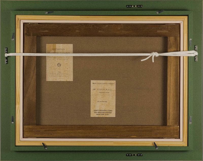 モディリアーニ　油彩　肉筆『横たわる裸婦』サイン　画廊シール　P8　額　b698