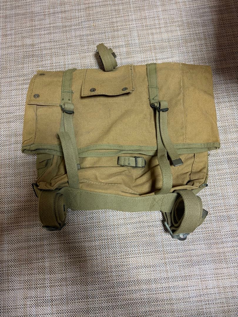 カーキ キャンバス メッセンジャーバッグ