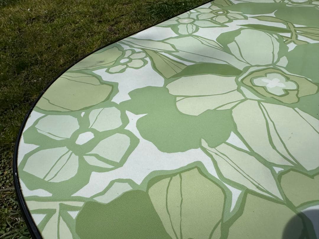❤️昭和レトロ❤️緑色の花柄テーブル 長方形❤️