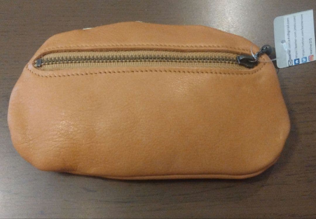 レザーコム Leather.Bread クレープカードケース クリームパンポーチ