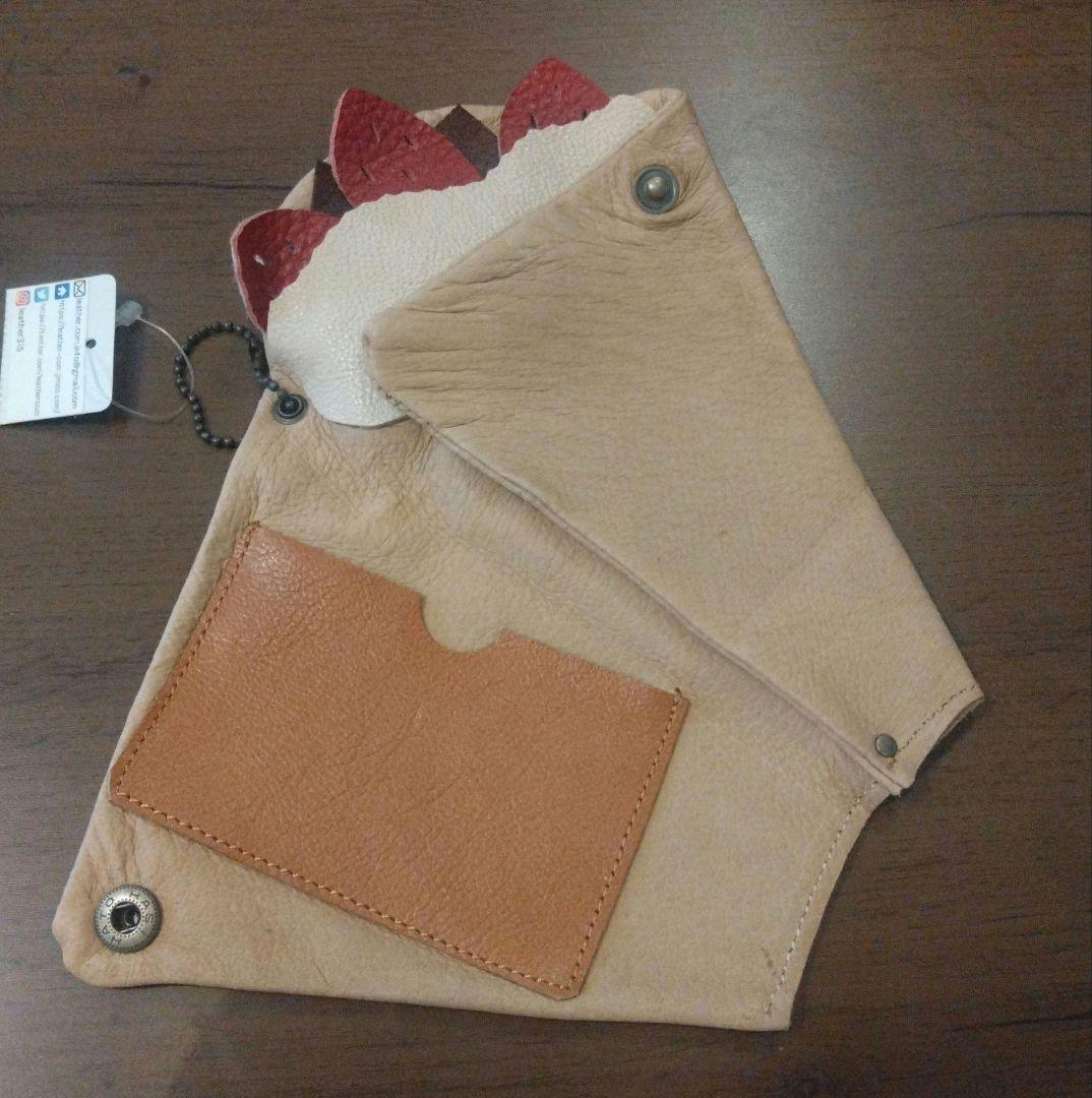 レザーコム Leather.Bread クレープカードケース クリームパンポーチ