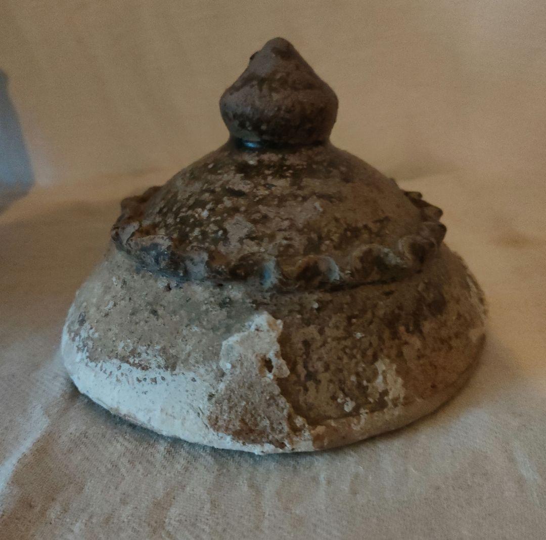 希少名品　中国古美術　灰陶蓋付き壺　プリミティブ