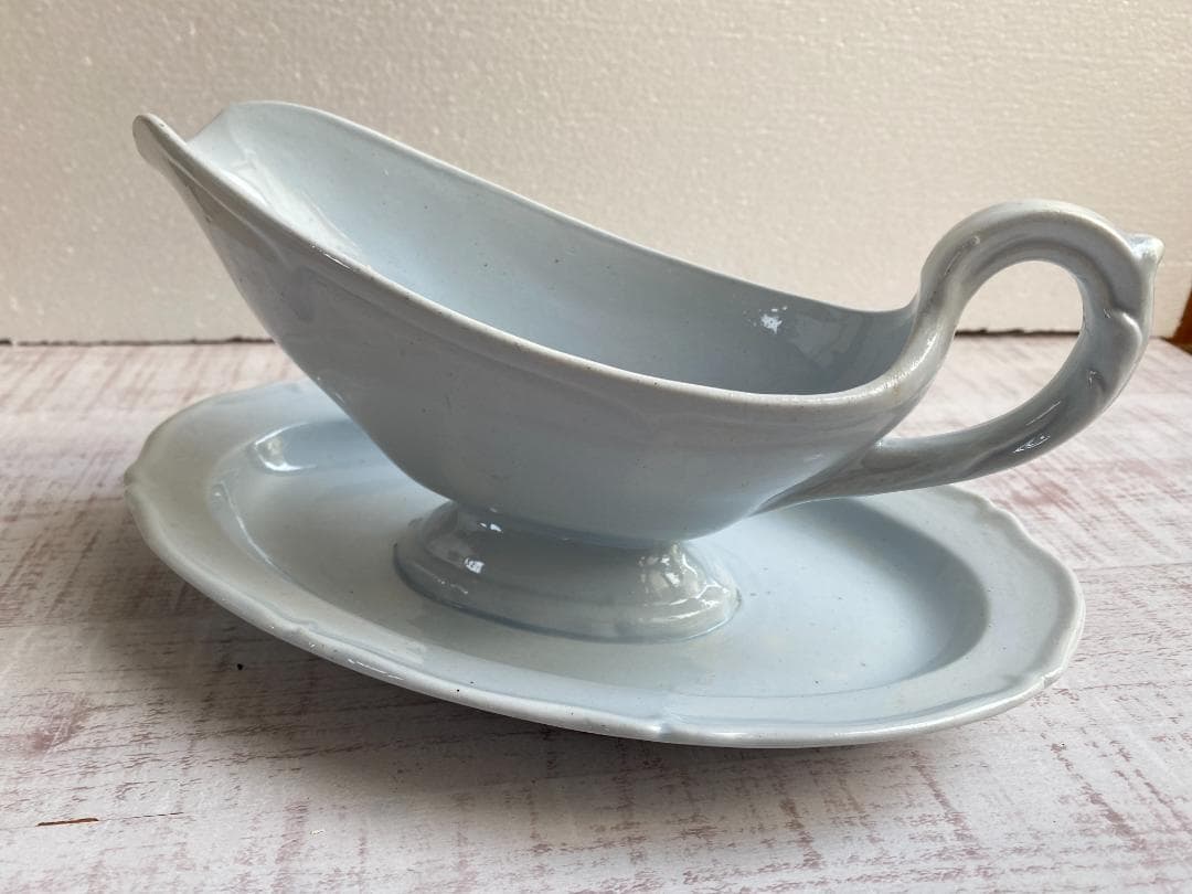 フランス アンティーク モントロー パウダーブルー ソーシエール