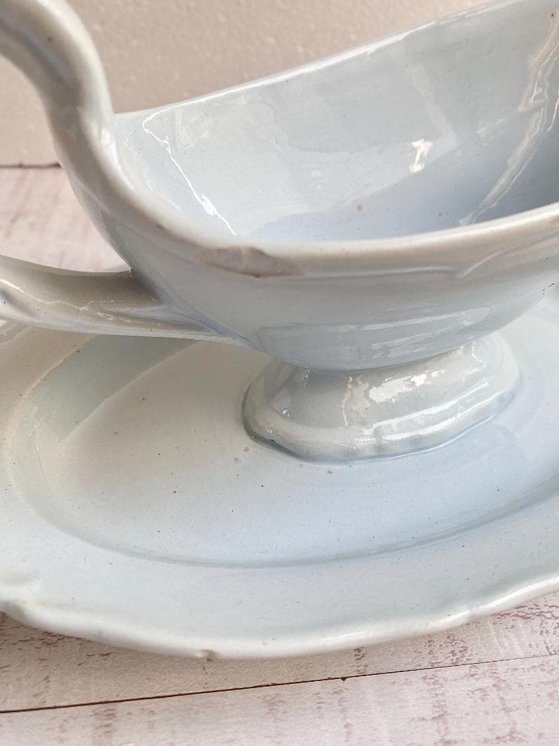 フランス アンティーク モントロー パウダーブルー ソーシエール