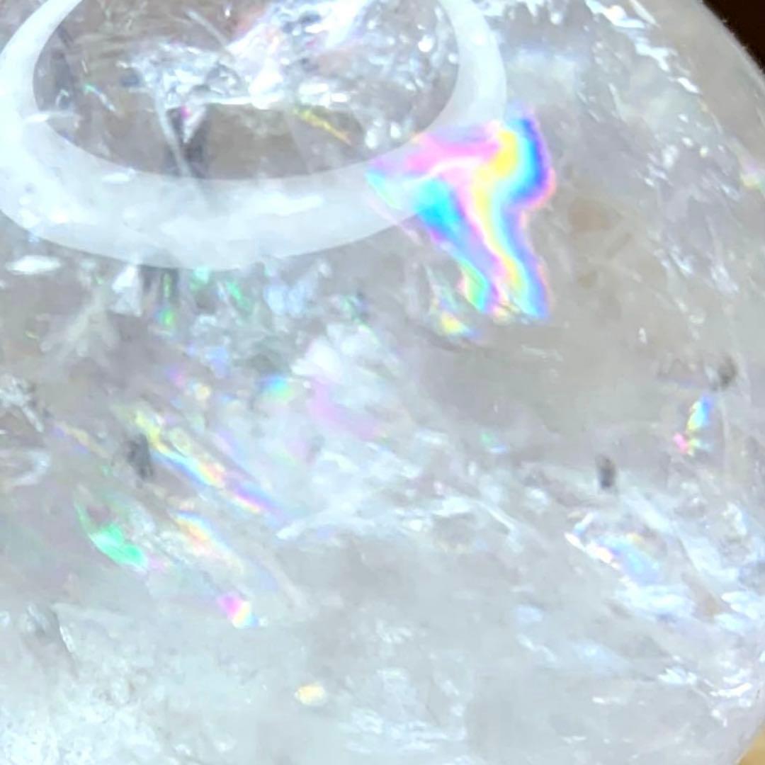 虹入り！✨キラキラレインボー✨ヒマラヤ水晶 丸玉 天然石 原石 と翡翠セット