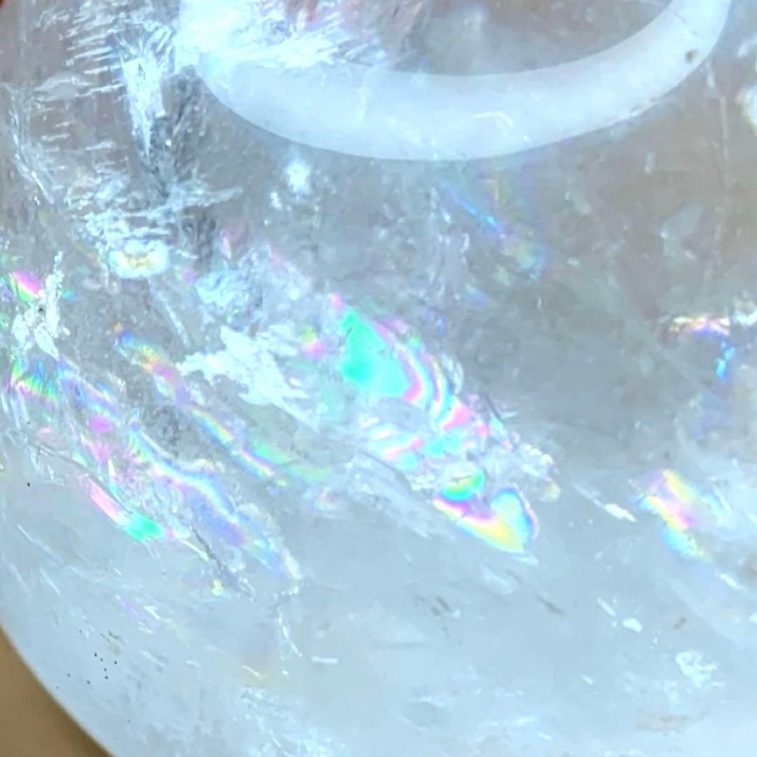 虹入り！✨キラキラレインボー✨ヒマラヤ水晶 丸玉 天然石 原石 と翡翠セット