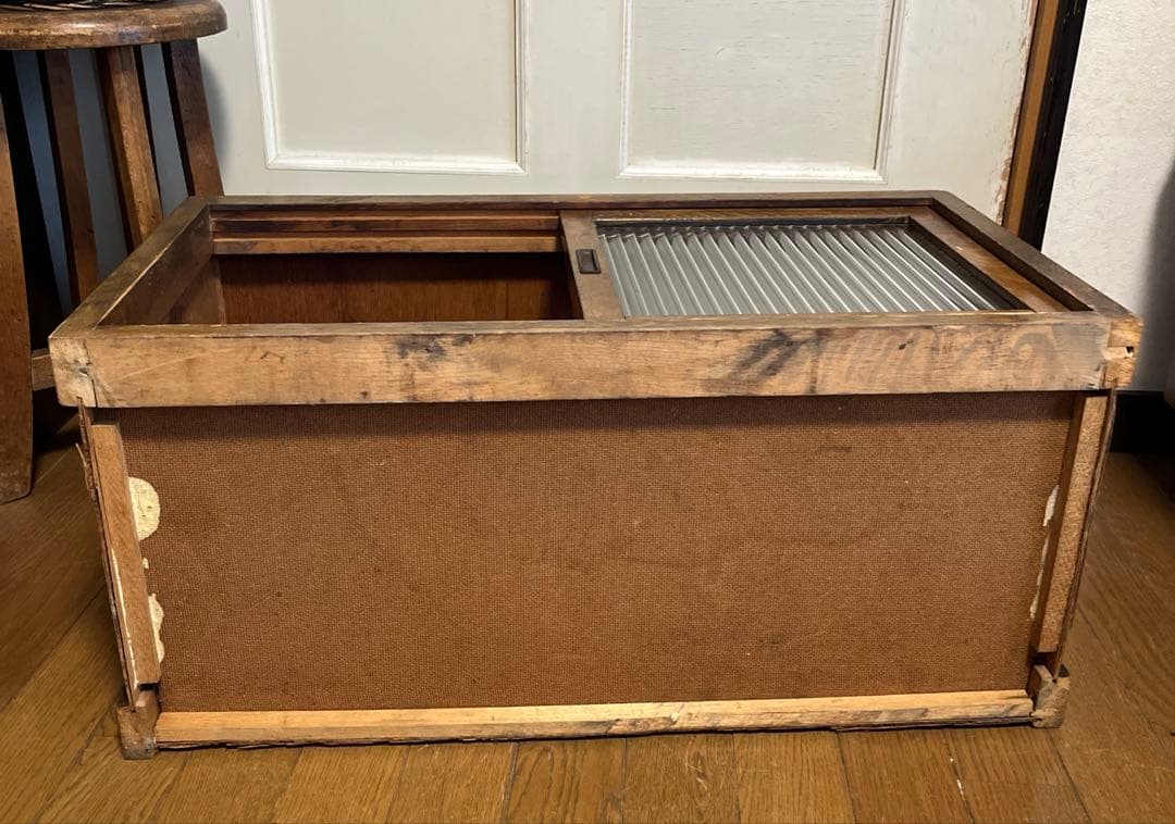 ヴィンテージ　アンティーク　ガラス　戸棚　飾り棚　昭和レトロ