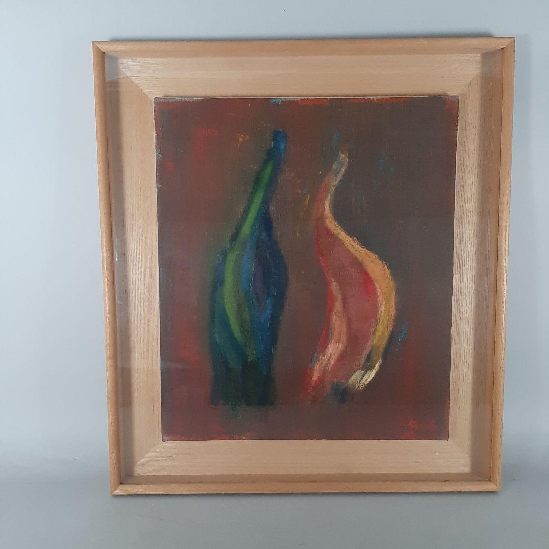 No4599額装　T.kanata 抽象画　油彩絵　絵画　美術　アート　送料無料