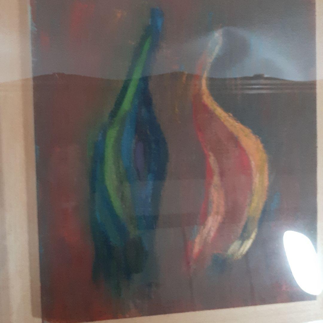 No4599額装　T.kanata 抽象画　油彩絵　絵画　美術　アート　送料無料