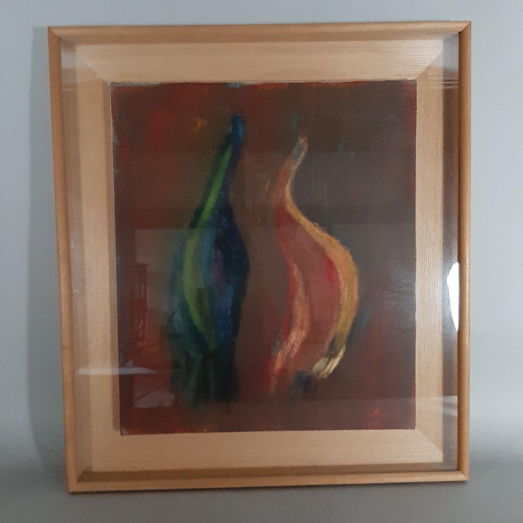 No4599額装　T.kanata 抽象画　油彩絵　絵画　美術　アート　送料無料