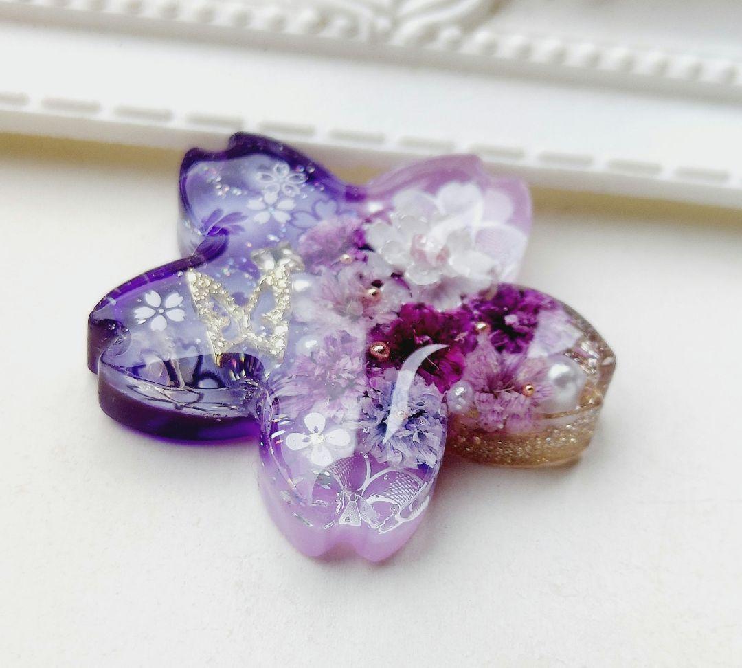 【1713】レジン　桜　ヘアゴム　ポニーフック　ブロ―チ　ハンドメイド