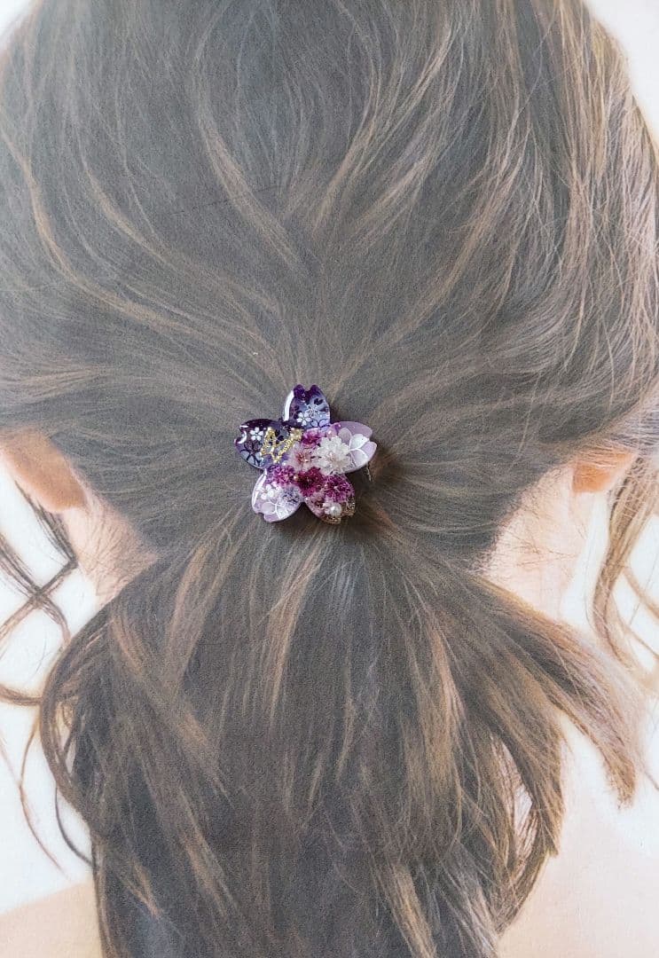 【1713】レジン　桜　ヘアゴム　ポニーフック　ブロ―チ　ハンドメイド