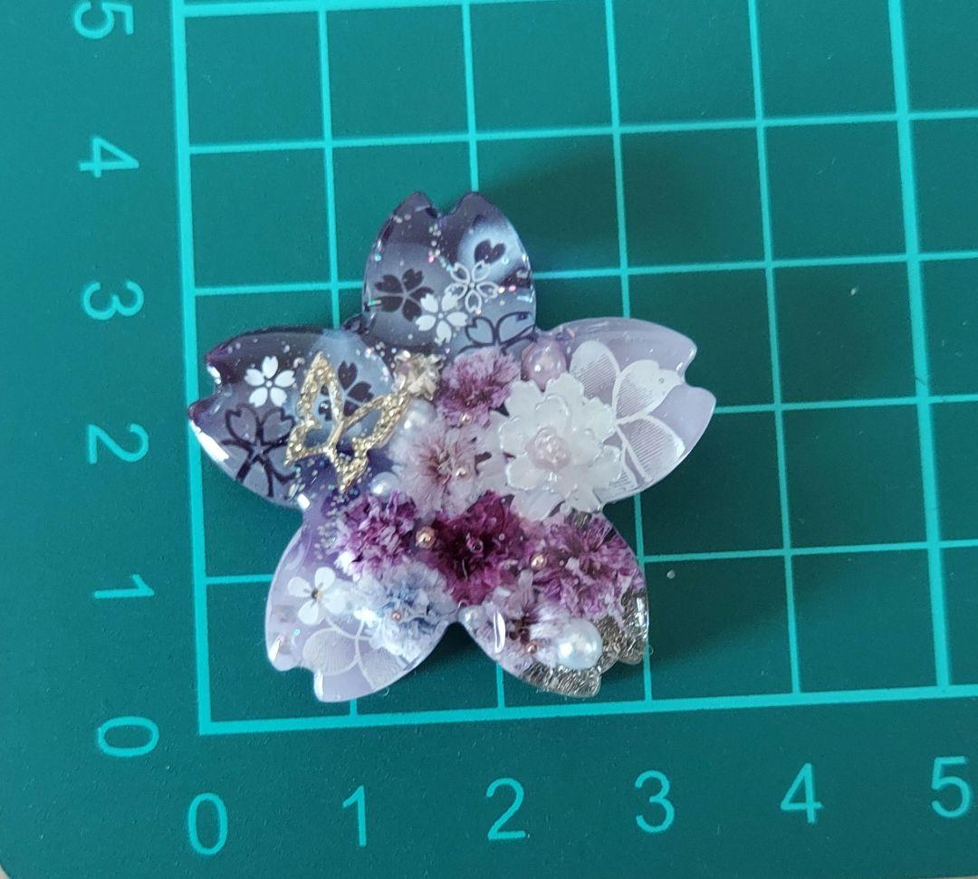 【1713】レジン　桜　ヘアゴム　ポニーフック　ブロ―チ　ハンドメイド
