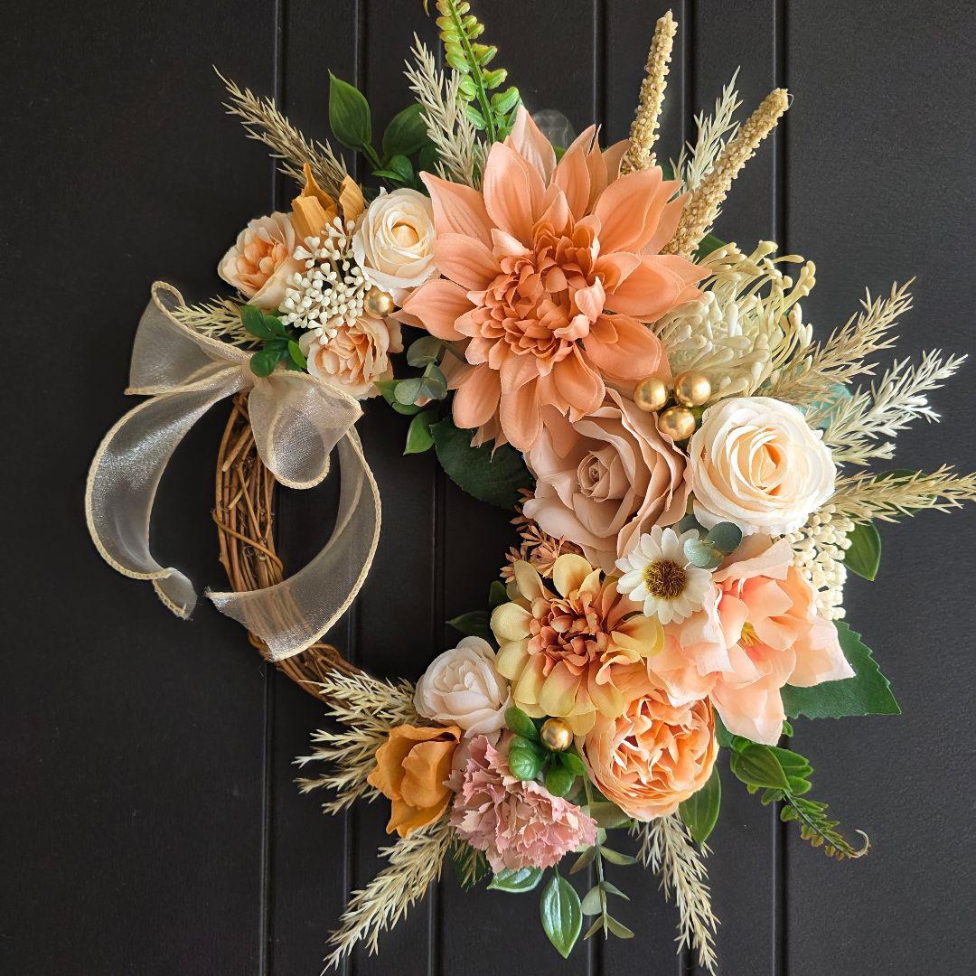 【専用】フラワーリース 早秋18 可憐なクリスマス 玄関リース