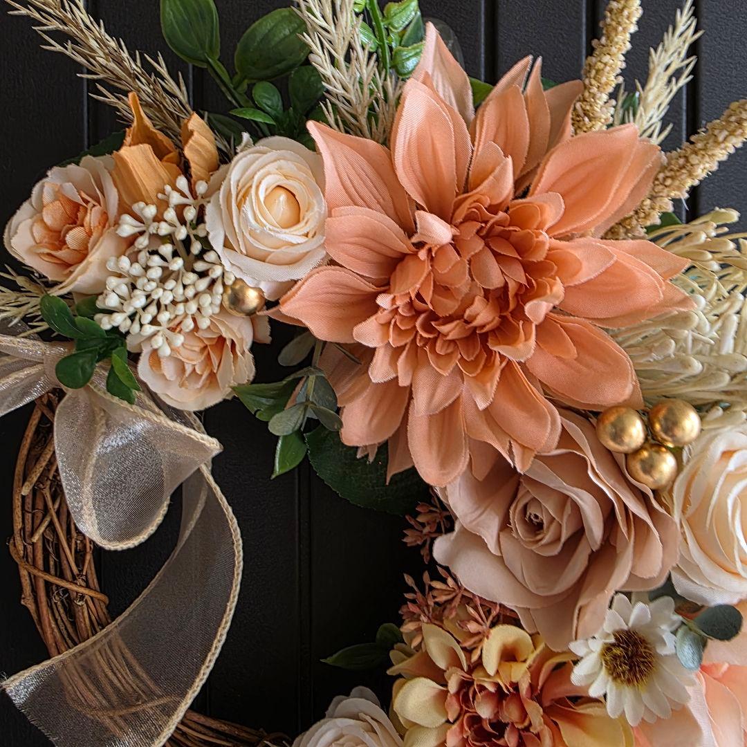 【専用】フラワーリース 早秋18 可憐なクリスマス 玄関リース