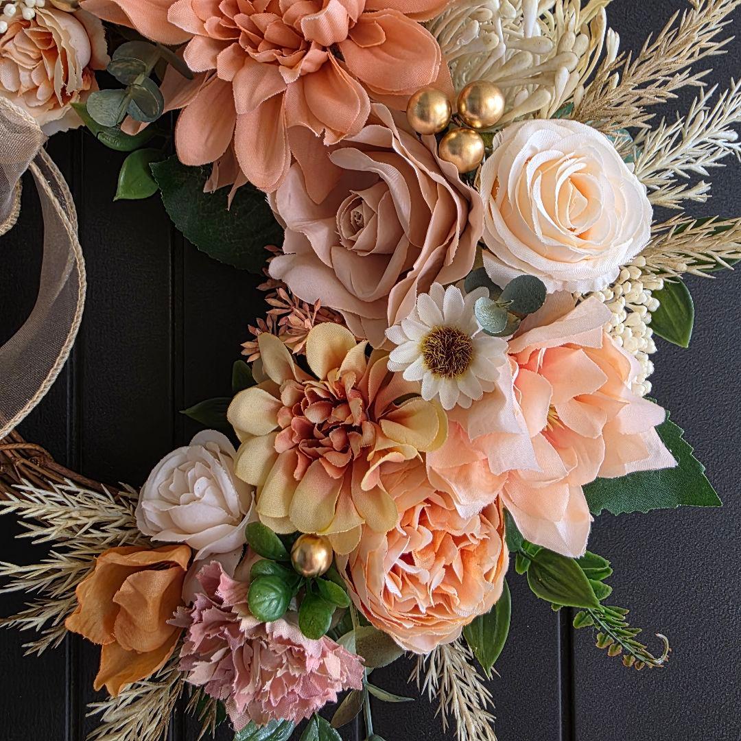 【専用】フラワーリース 早秋18 可憐なクリスマス 玄関リース