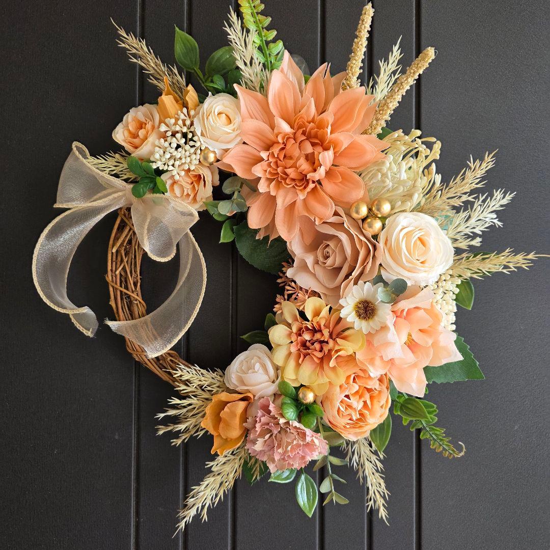 【専用】フラワーリース 早秋18 可憐なクリスマス 玄関リース