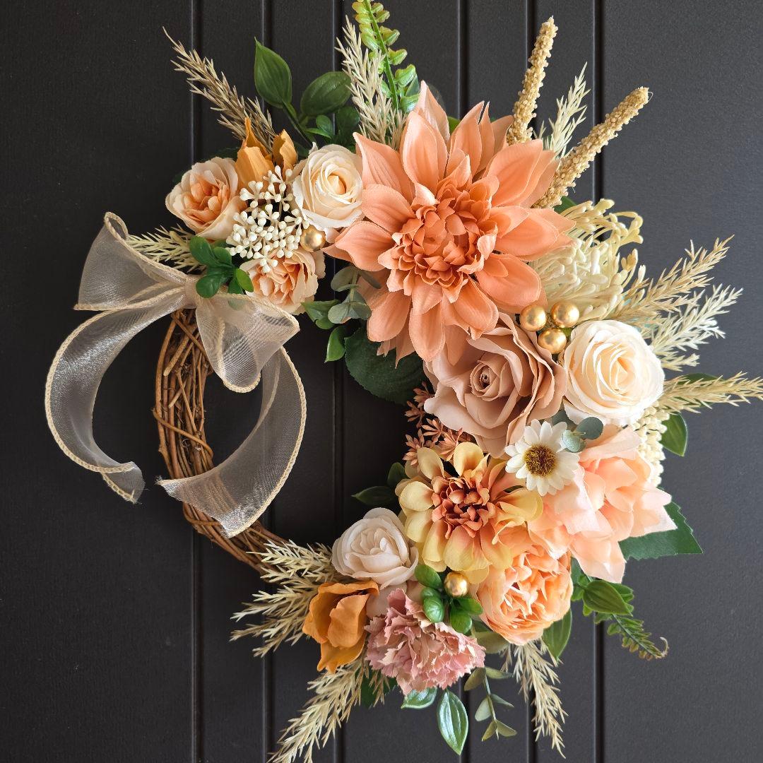 【専用】フラワーリース 早秋18 可憐なクリスマス 玄関リース