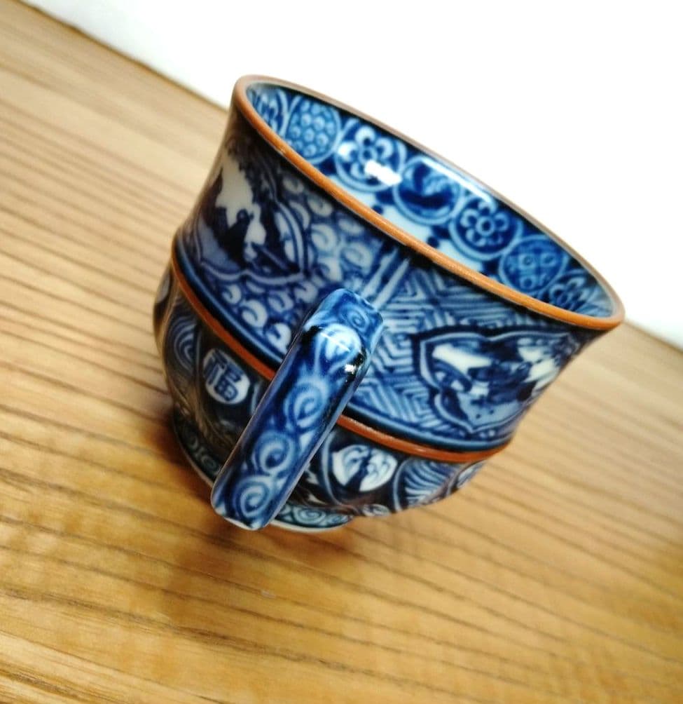 加藤利昌 清水焼 祥瑞山水文コ―匕―碗皿2客