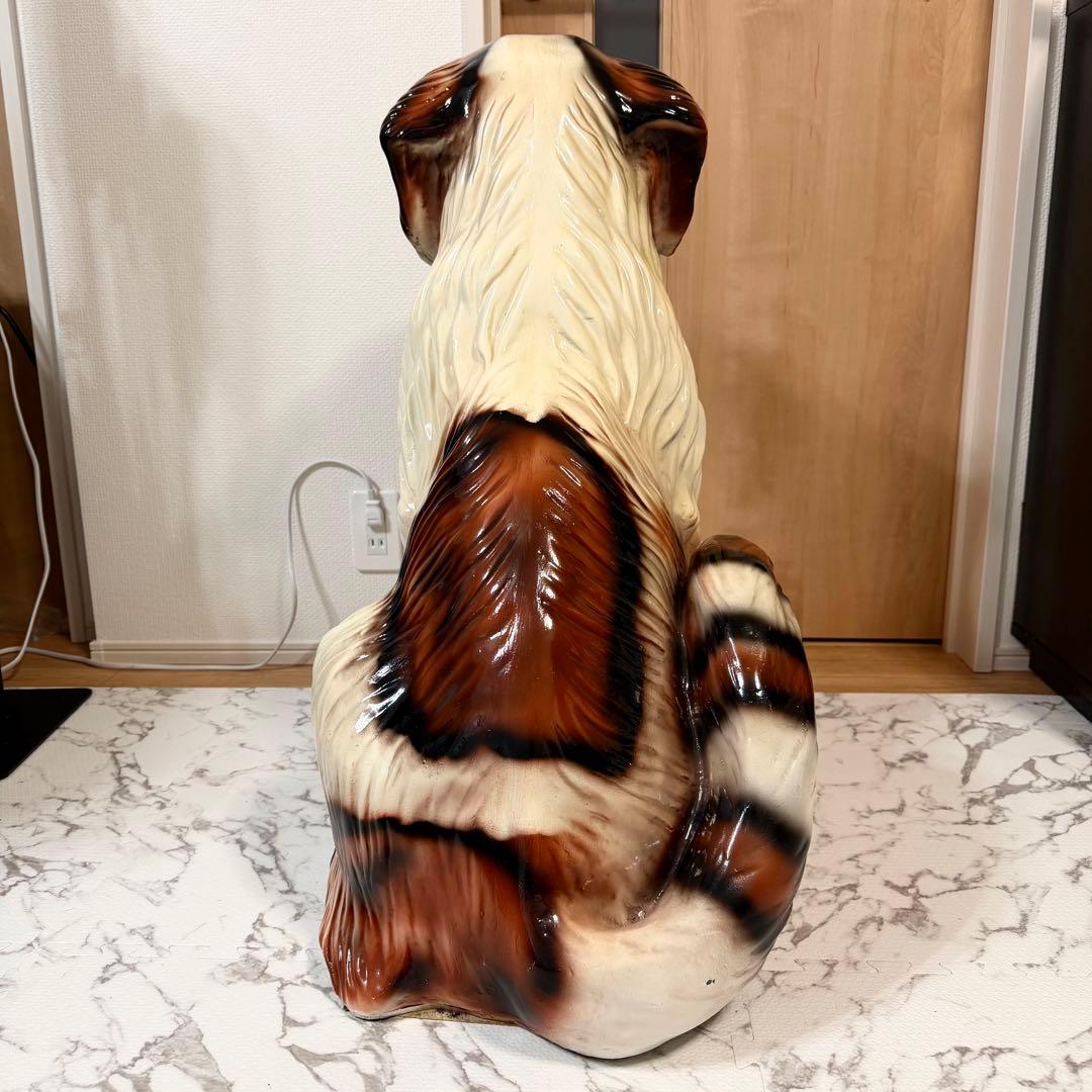 送料無料 特大高さ80cm セントバーナード 大型犬 置物 置き物 インテリア