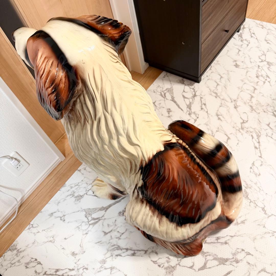 送料無料 特大高さ80cm セントバーナード 大型犬 置物 置き物 インテリア