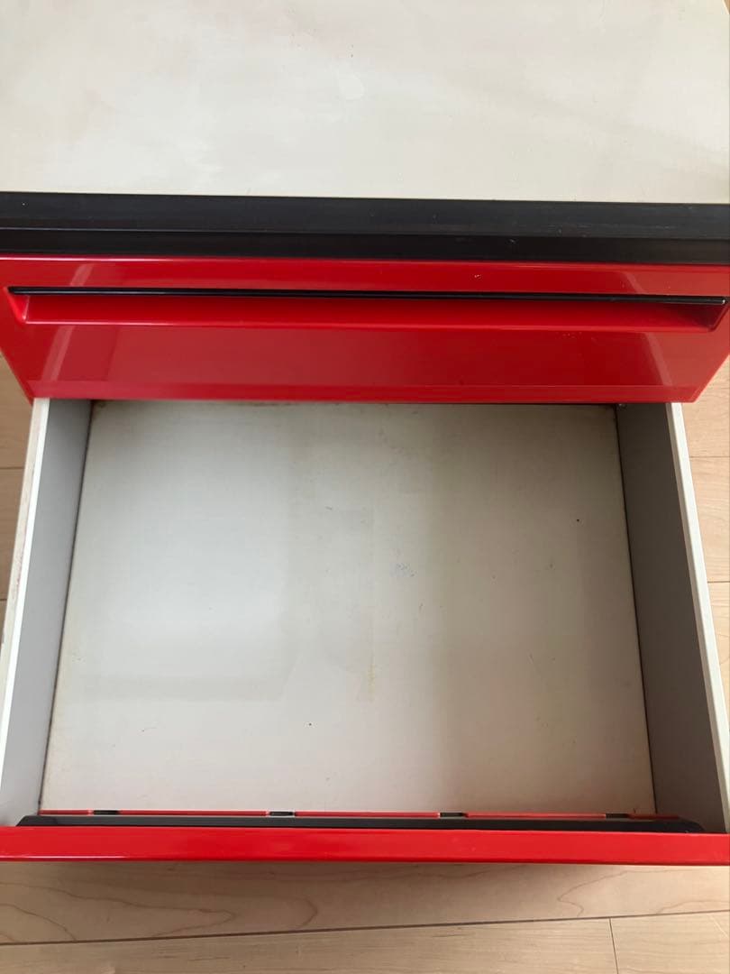 希少　70s　レトロポップ　スチールラック　レッド　引き出し付き