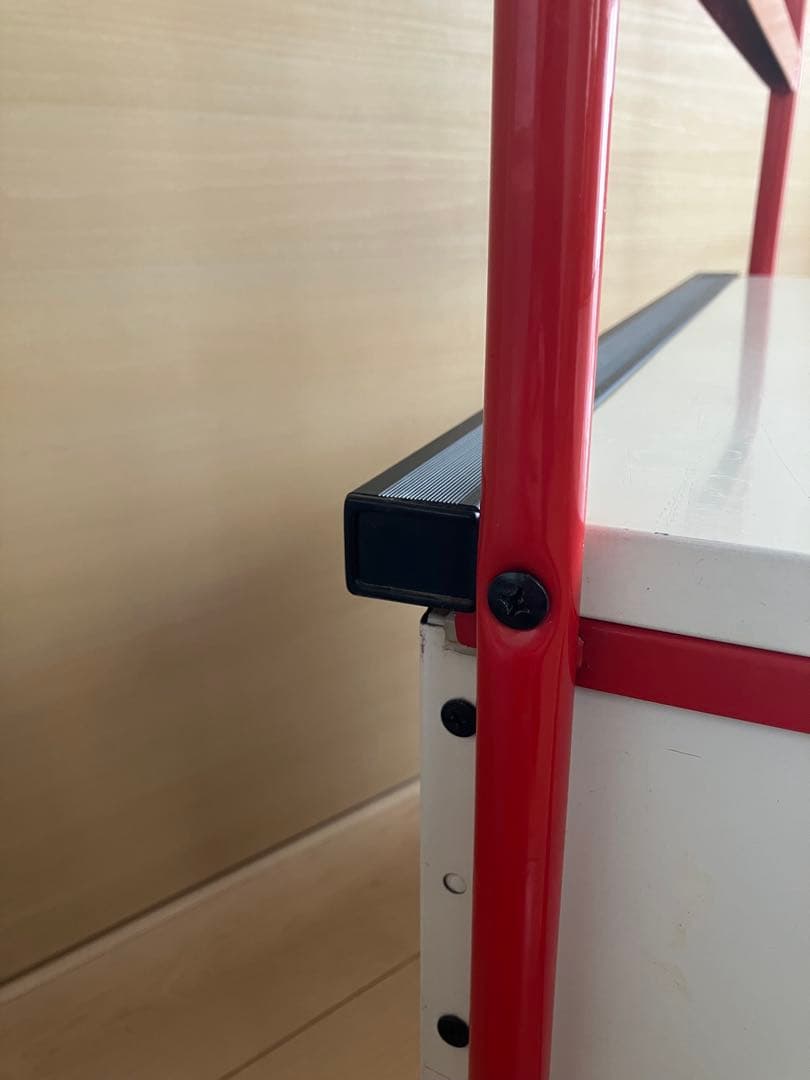 希少　70s　レトロポップ　スチールラック　レッド　引き出し付き