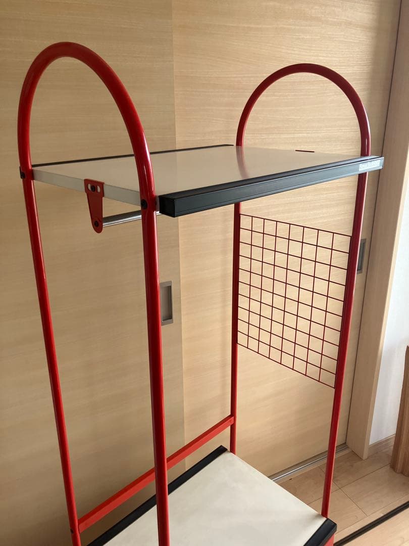 希少　70s　レトロポップ　スチールラック　レッド　引き出し付き
