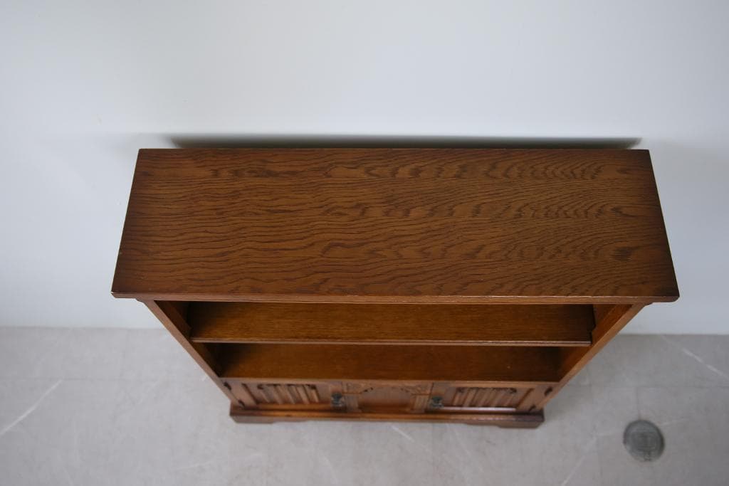 英国アンティーク木製ブックシェルフ/本棚/食器棚/飾り棚/収納ラック92-126