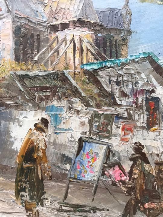 絵画 油絵 油彩画 油彩 絵油絵「ノートルダム寺院」