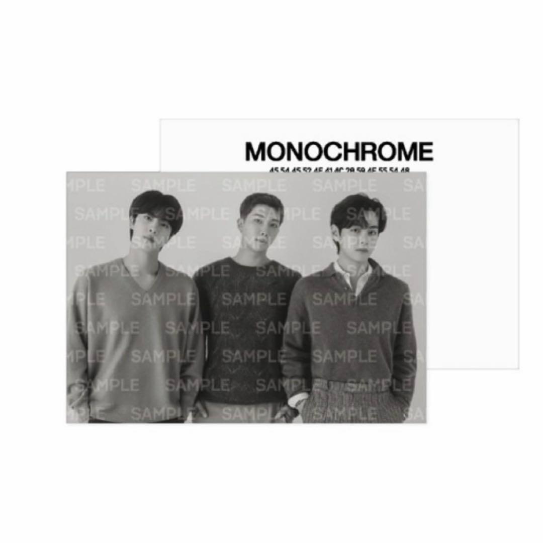 BTS MONOCHROME クルーネックシャツ 黒 Mフォトカード付き