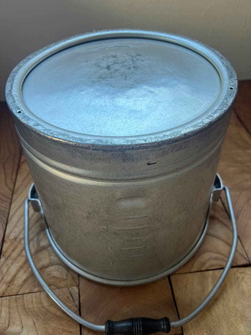 レトロ　給食アルミケース丸型　１０Ｌ