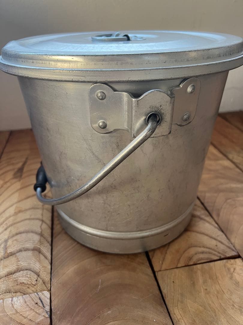 レトロ　給食アルミケース丸型　１０Ｌ