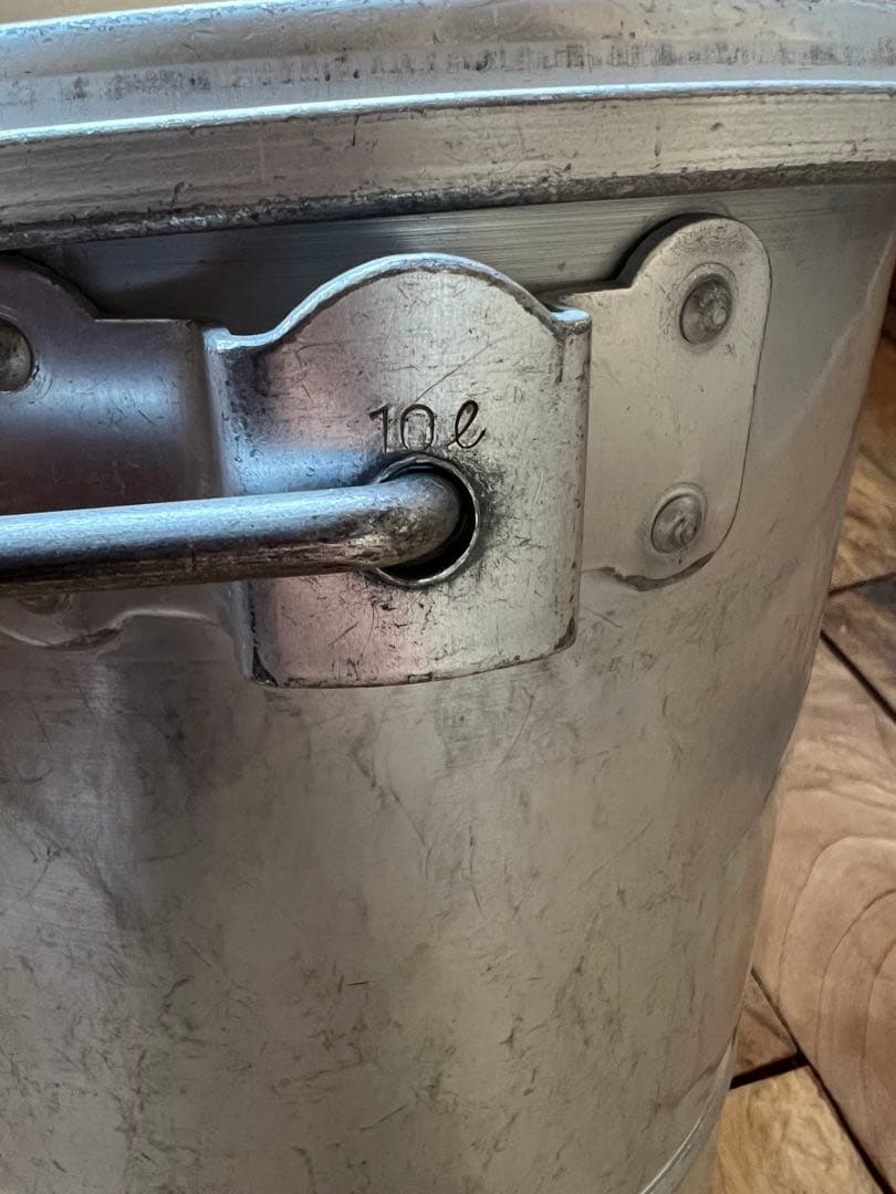 レトロ　給食アルミケース丸型　１０Ｌ