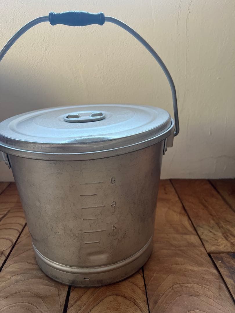 レトロ　給食アルミケース丸型　１０Ｌ