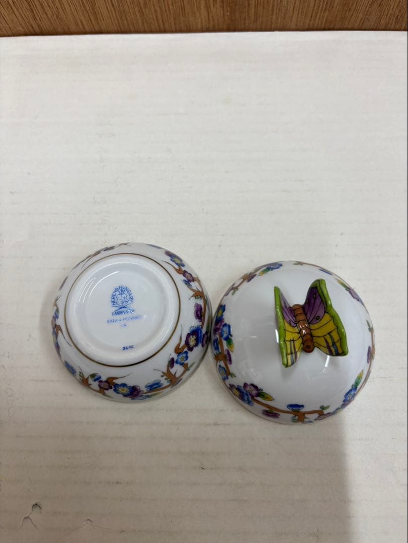 ヘレンド ヴィクトリア ラウンド ボックス ボンボンニエール 小物入れ