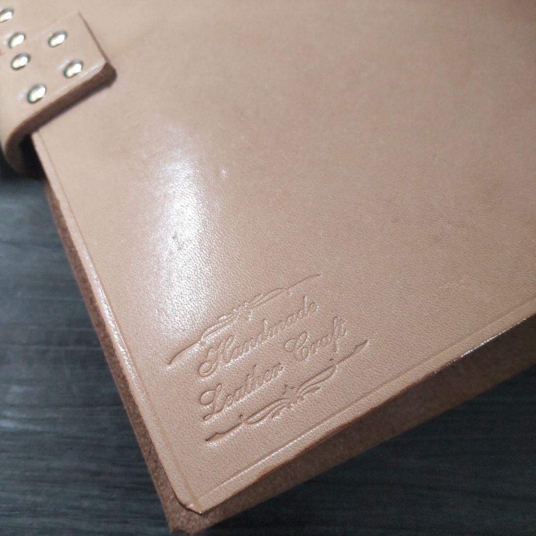 一枚革国産サドルレザー手帳　A5サイズナチュラル25mm大径リング02